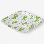 かわいいサボテンとハートの緑 ペーパープレート (傾斜あり)