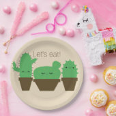 かわいいサボテンのかわいいパーティー紙プレート ペーパープレート (パーティー)