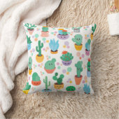 かわいいサボテンのキャラクターいろいろな植木鉢 クッション (ブランケット)