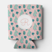 かわいいサボテンのスケッチパターン |モノグラム 缶クーラー (裏面)