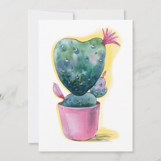 かわいいサボテンのハートが咲く シーズンカード (正面)