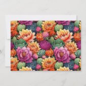 かわいいサボテンのハートのライフセレブレーション招待状 招待状 (裏面)