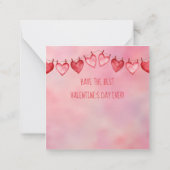 かわいいサボテンのバレンタインデーのカード ノートカード (裏面)