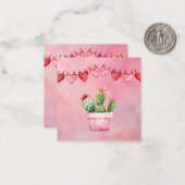 かわいいサボテンのバレンタインデーのカード ノートカード (正面/裏面インサイチュ)