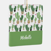かわいいサボテンのパタモノグラムのーン セラミックオーナメント (右)