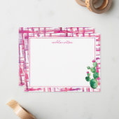 かわいいサボテンのパーソナライズされた文房具 ノートカード (正面/裏面インサイチュ)