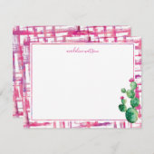 かわいいサボテンのパーソナライズされた文房具 ノートカード (正面/裏面)