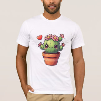 かわいいサボテンのピンクの花 Tシャツ