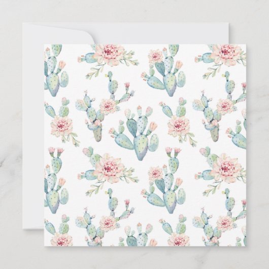 かわいいサボテンのベビーシャワー招待状 招待状 (裏面)