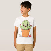 かわいいサボテンのポット Tシャツ (正面フル)