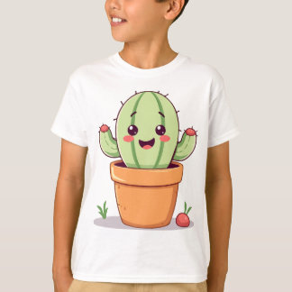かわいいサボテンのポット Tシャツ