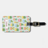 かわいいサボテンの多汁植物のパタパーソナライズされたーン ラゲッジタグ (正面横)