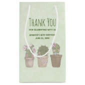 かわいいサボテンの女の子を着てジュエリーありがとう スモールペーパーバッグ (裏面)