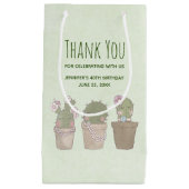 かわいいサボテンの女の子を着てジュエリーありがとう スモールペーパーバッグ (正面)