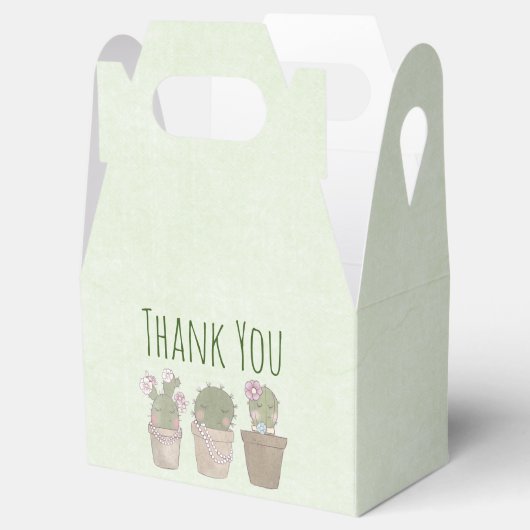 かわいいサボテンの女の子を着てジュエリーありがとう フェイバーボックス (オープン)