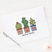 かわいいサボテンの家族 – 水彩画 スクエアシール (封筒)