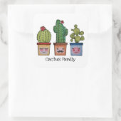 かわいいサボテンの家族 – 水彩画 スクエアシール (バッグ)