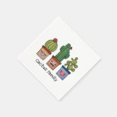 かわいいサボテンの家族 – 水彩画 スタンダードカクテルナプキン (角)
