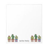 かわいいサボテンの家族 – 水彩画 ノートパッド (正面)