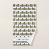 かわいいサボテンの家族 – 水彩画 バスタオルセット (ハンドタオル)