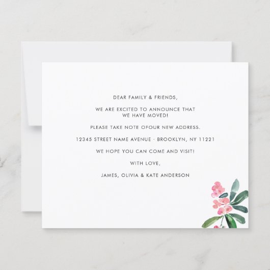 かわいいサボテンの引っ越しました写真の移動のお知らせ (裏面)