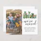 かわいいサボテンの引っ越しました写真の移動のお知らせ (正面/裏面)