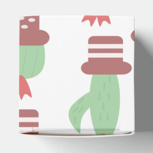 かわいいサボテンの柄の誕生日パーティーお礼メッセージ フェイバーボックス (上部)