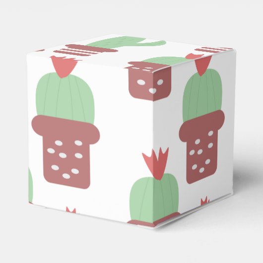 かわいいサボテンの柄の誕生日パーティーお礼メッセージ フェイバーボックス (裏面サイド)