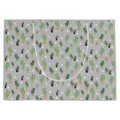 かわいいサボテンの柄 ラージペーパーバッグ (正面)