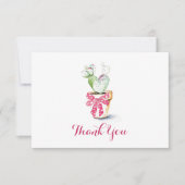 かわいいサボテンの水彩色バレンタインサンキューカード サンキューカード (正面)