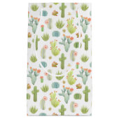かわいいサボテンの永続的なパターン スモールペーパーバッグ (正面)