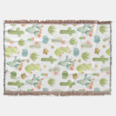 かわいいサボテンの永続的なパターン スローブランケット (正面)