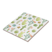 かわいいサボテンの永続的なパターン タイル (側面)