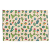 かわいいサボテンの永続的なパターン 枕カバー (裏面-右)