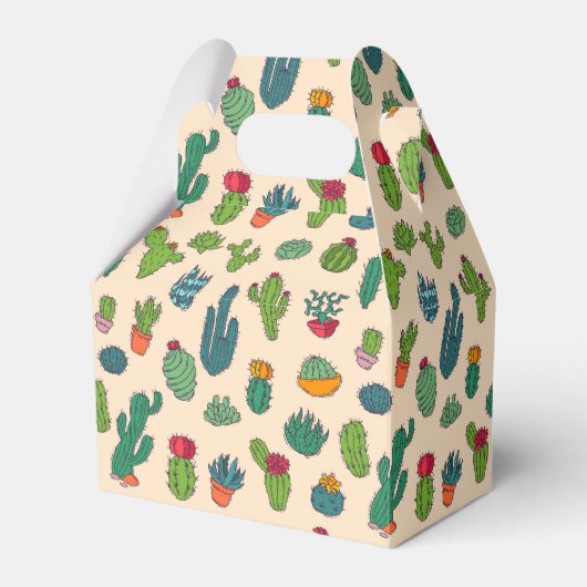 かわいいサボテンの立ち姿 フェイバーボックス (正面サイド)