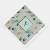 かわいいサボテンの緑の花模様 (コーナー)