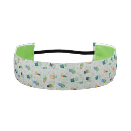 かわいいサボテンの緑の花模様 アスレチックヘッドバンド