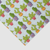 かわいいサボテンの花のポットおもしろいイラストレーション 薄葉紙 (詳細)