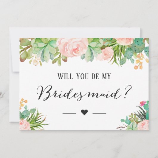 かわいいサボテンの花の仲間になってくれる？ 招待状 (正面)