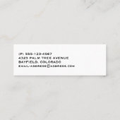 かわいいサボテンの花ポットスケッチ スキニー名刺 (裏面)