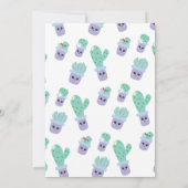 かわいいサボテンの鉢植え 誕生日パーティー (裏面)