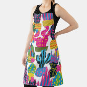 かわいいサボテンカラフル：シームレスなおもしろい エプロン (インサイチュ)