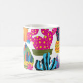かわいいサボテンカラフル:シームレスなおもしろい コーヒーマグカップ (中央)