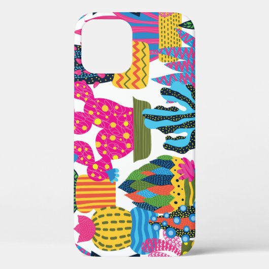 かわいいサボテンカラフル:シームレスなおもしろい Case-Mate iPhoneケース (裏面)