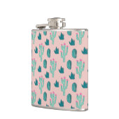 かわいいサボテンパターンピンクの緑 フラスク (左)