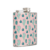 かわいいサボテンパターンピンクの緑 フラスク (右)