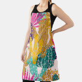 かわいいサボテンヴィンテージシームレスイラストレーション。 エプロン (インサイチュ)