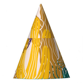 かわいいサボテンヴィンテージシームレスイラストレーション。 パーティーハット