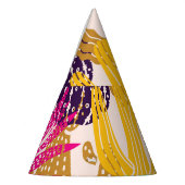 かわいいサボテンヴィンテージシームレスイラストレーション。 パーティーハット (左)