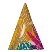 かわいいサボテンヴィンテージシームレスイラストレーション。 パーティーハット (右)